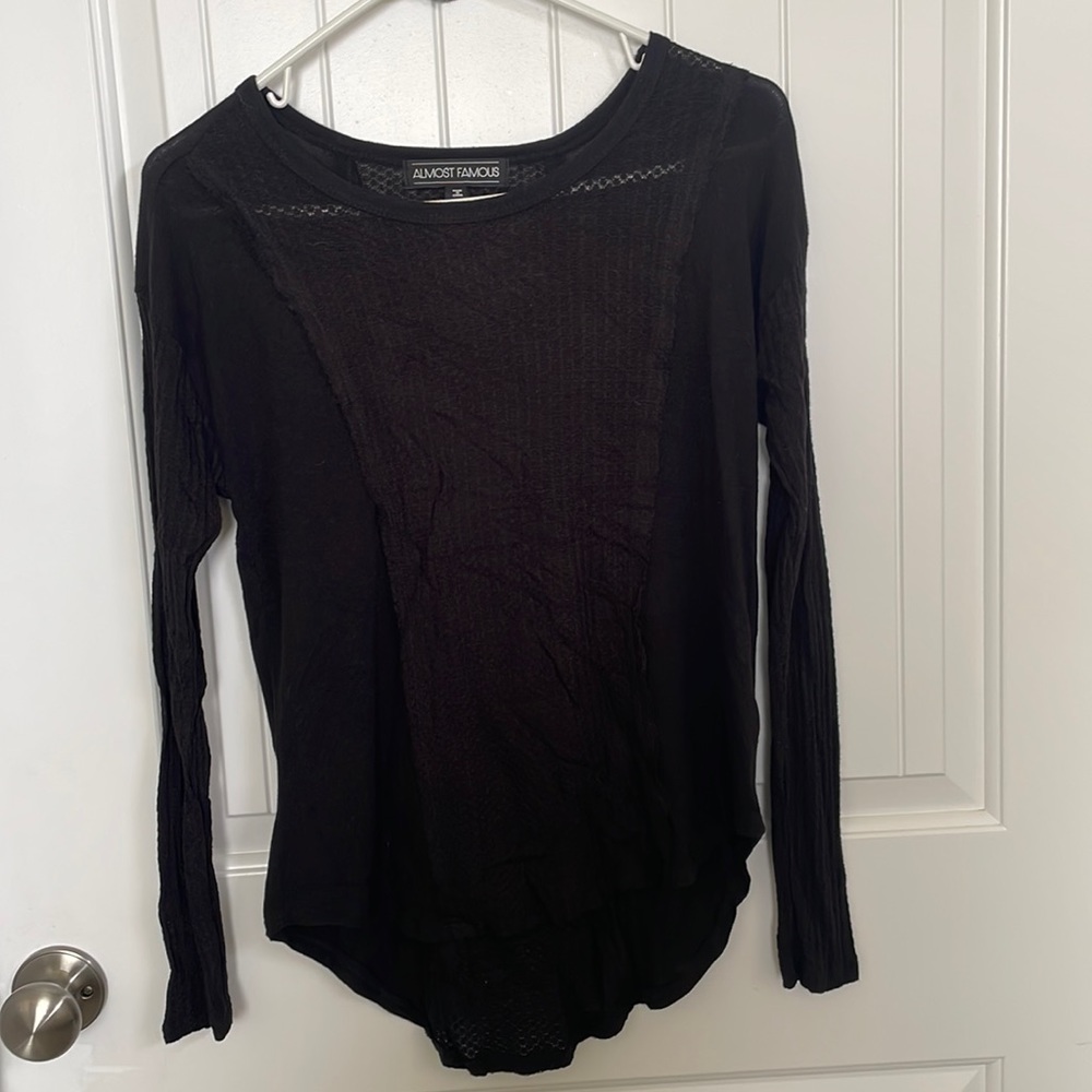 Black Almost Famous long sleeve. Like new. Size Small.